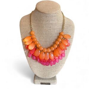 Orange and Pink Resin Necklace